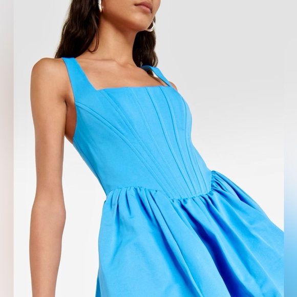 🌺🎉HP🎉🌺 NWT Staud Landscape Mini Dress Azure - Picture 3 of 16